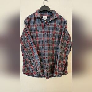 L.L. Bean Men's Plaid Button-Down Shirt in Red & Blue